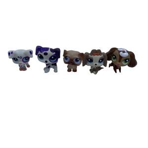 Littlest Pet Shop LPS Dog Lot of 5 Figures Mixed Breeds